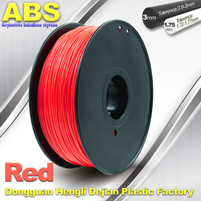1.75mm / 3.0mm ABS 3d Printer Filament Red Dengan Elastisitas yang Baik
