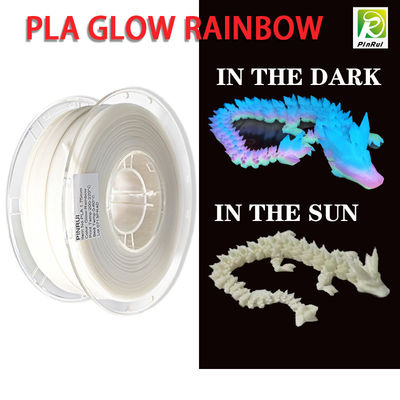 PINRUI Glow Rainbow PLA 1kg 1.75mm pelangi putih printer 3D filamen perubahan warna dalam plastik gelap untuk printer 3D