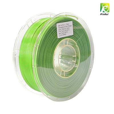 PINRUI 1 kg Filamen Pencetakan 3D PLA Dual-Color Responsive Temperature Filament Thermal-Active Color-Changing Silk untuk Batang Plastik