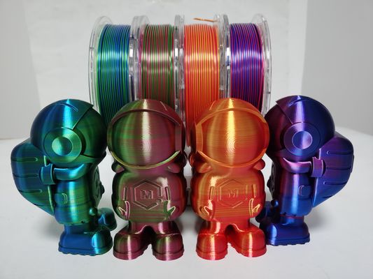 filamen sutra, filamen pla, tiga warna, dua warna, tiga warna, Filamen Printer 3d 3mm / 1.75mm
