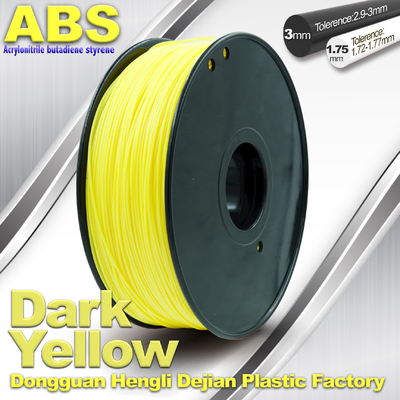 Filamen ABS Kuning Kuning, Filament 3D Printing Bahan Plastik 1.75 / 3mm