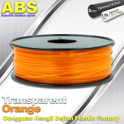 Printer 3D Desktop 3D Bahan Filamen Plastik yang Digunakan Dalam Percetakan 3D Trans Orange