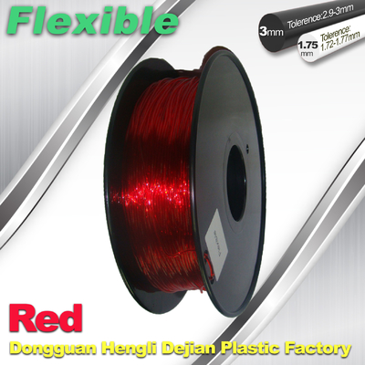 Professional Eco Friendly Flexible( TPU )  Red 3D Printer Filament 1.75mm